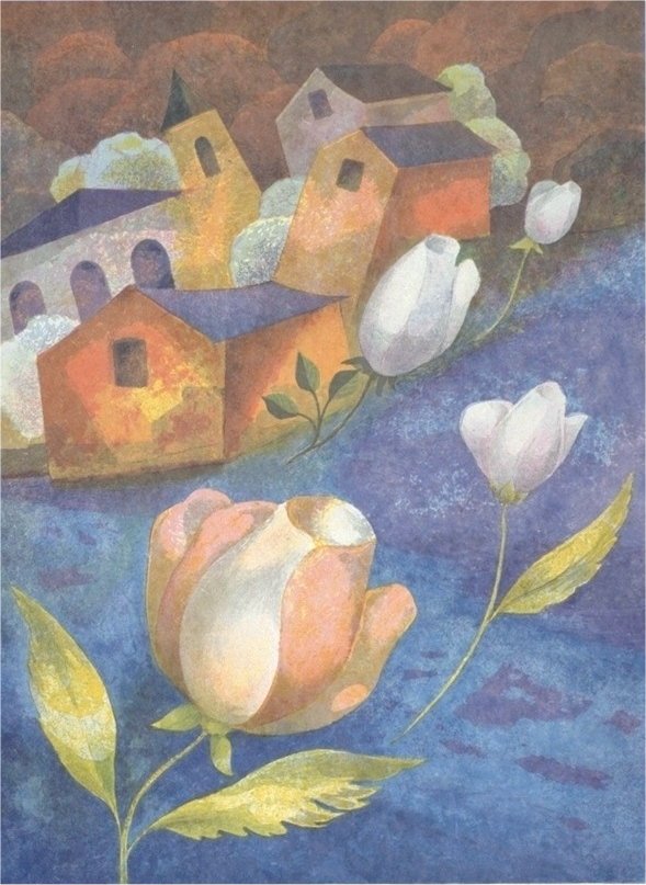 Llovet Ramon Casa con tulipani 1981