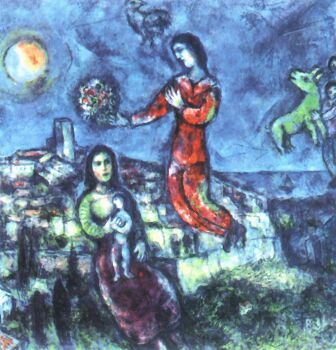 Marc Chagall (1887-1985)/Coppia nel paesaggio blu (1969-71)
