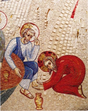 lavanda dei piedi-Rupnik