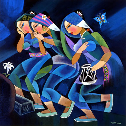 He Qi Women Arriving At TheTomb 