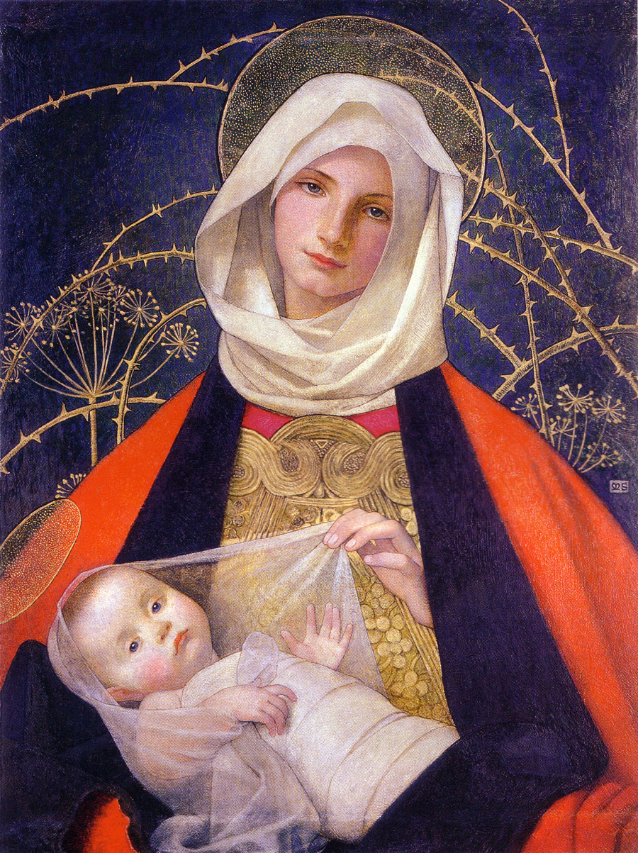 Marianne Stokes Madonna con Bambino 1909 (671K)